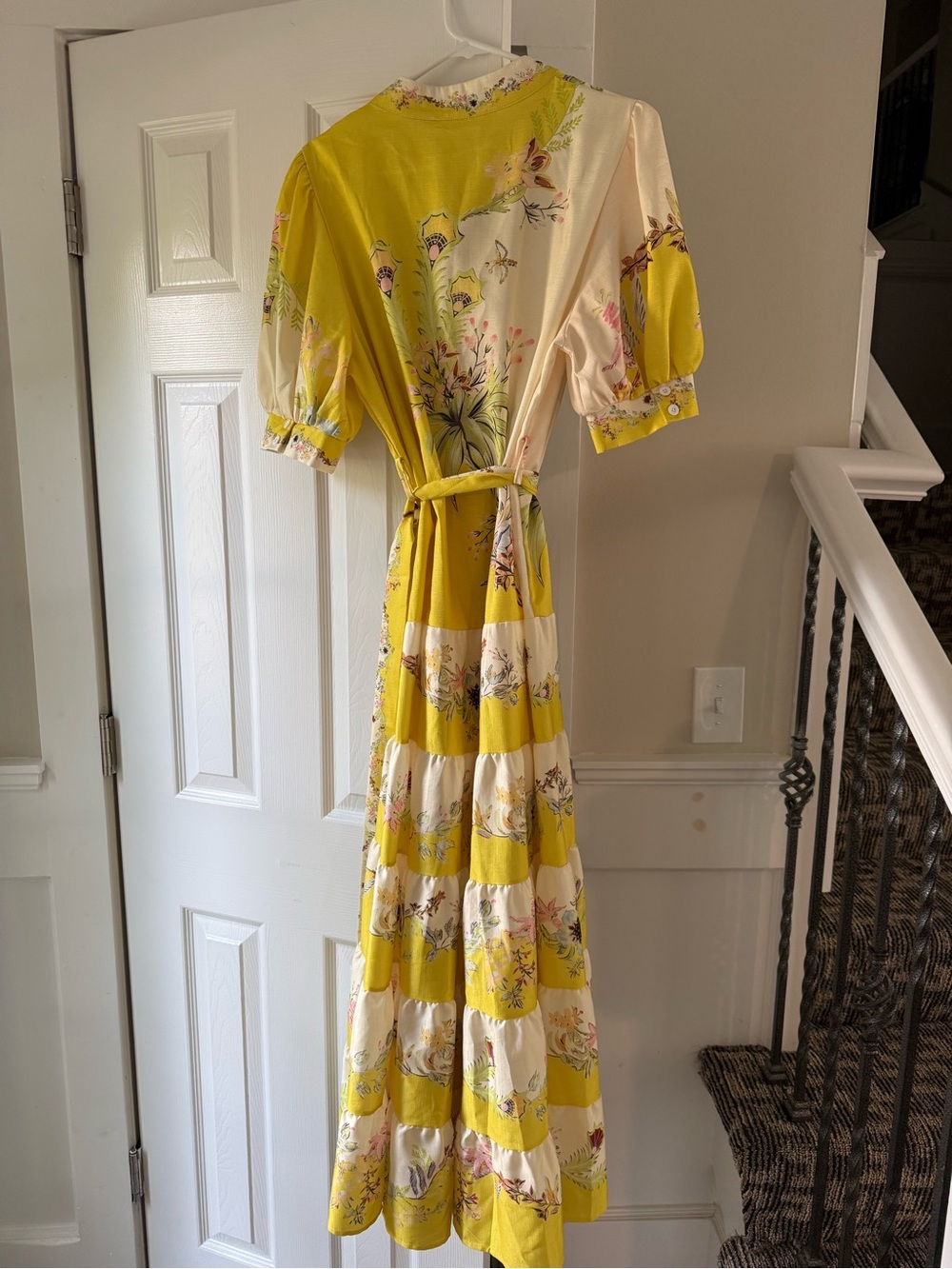 Maggie Yellow Floral Maxi Dress Size Medium EC2 - Picture 3 of 6